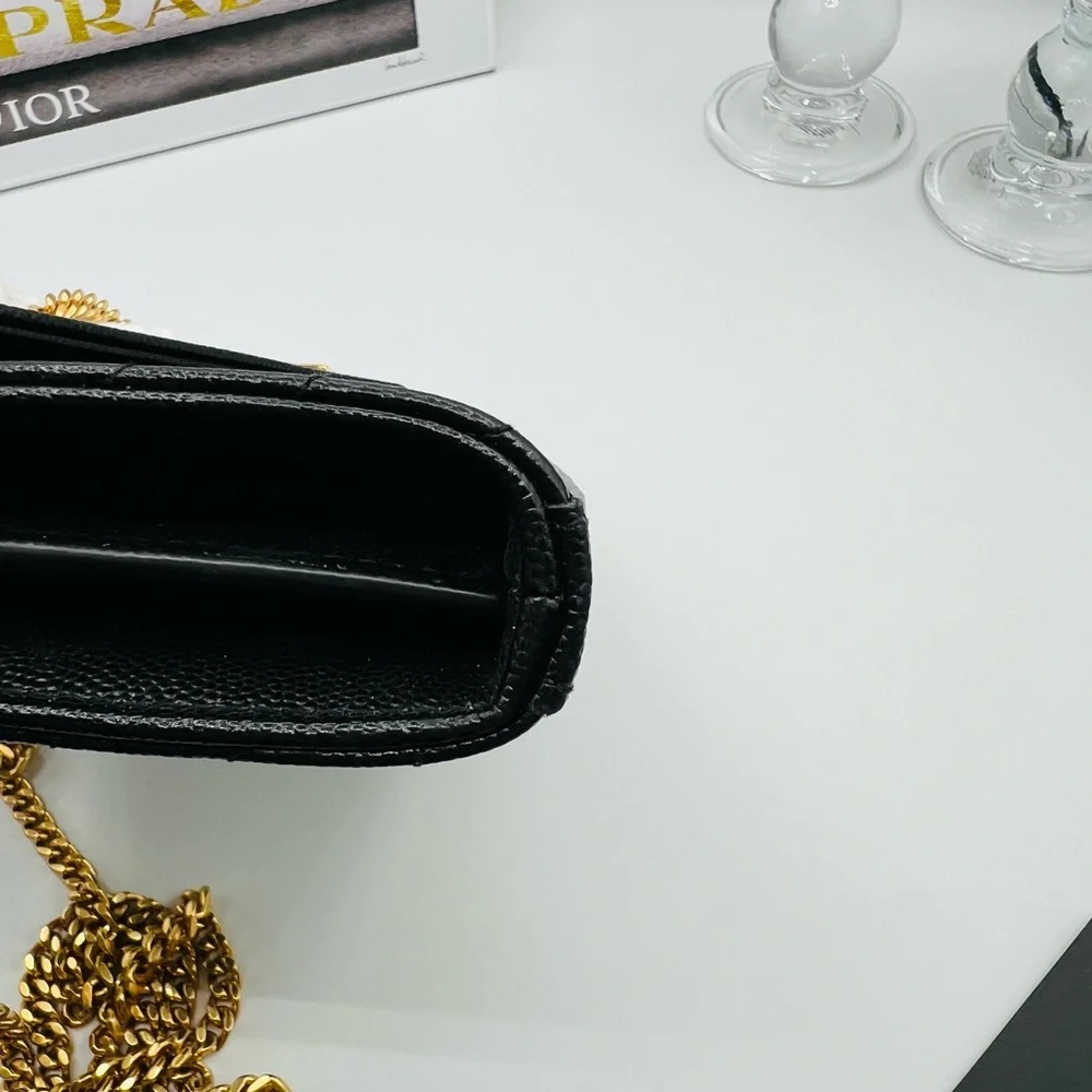 Saint Laurent Black Leather Cassandra Bag with Gold Chain w/ Dust Bag and Box - Picture 15 of 15